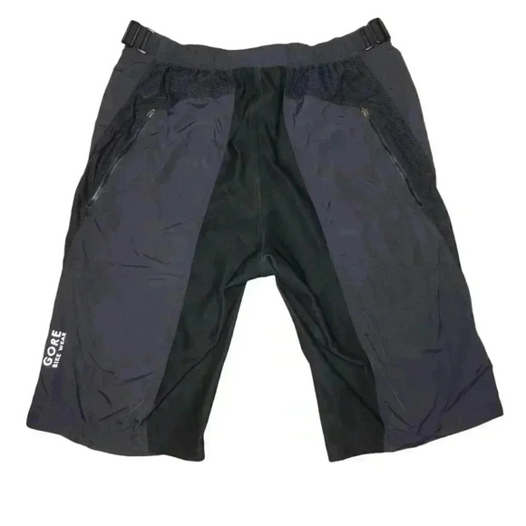 Gore Bike Wear Men’s Countdown Shorts Size Large Gray Black Mesh Zip Pockets - Picture 3 of 7